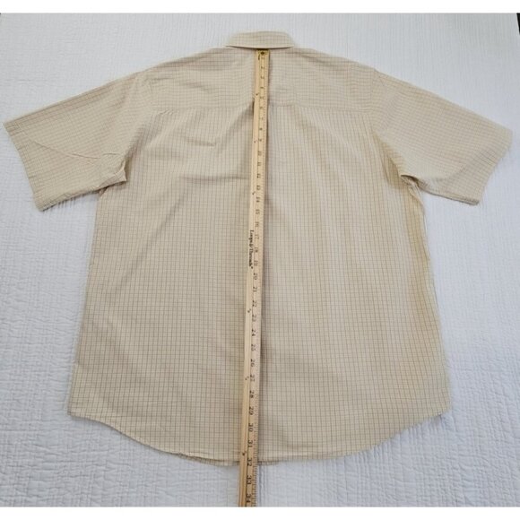 World Famous Rino Brand Eck Unltd Short Sleeve Shirt Men's XL Brown Check EUC LN - Picture 12 of 14